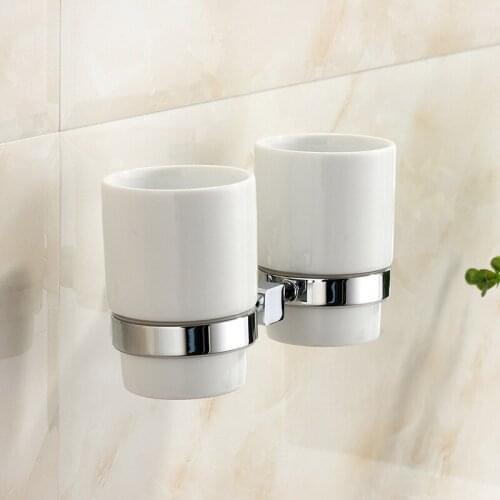 Vidric bathroom Continental minimalist all-copper dual personality toothbrush cup cup Cups hanging toilet kit