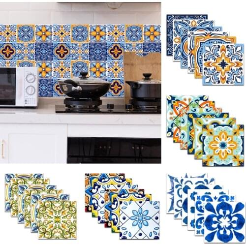6Pcs 20*20CM Waterproof Mosaic Tile Wall Sticker DIY Self-Adhesive Tiles Decals Decor Wall of the Bathroom Kitchen Decorative