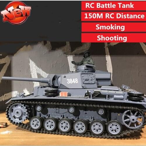 High Simulation Military Tank Rotation tank 2.4G 1:16 RC Battle Tank With Smoking Cool Led Light BB Bullet Launch Kid gifts toy