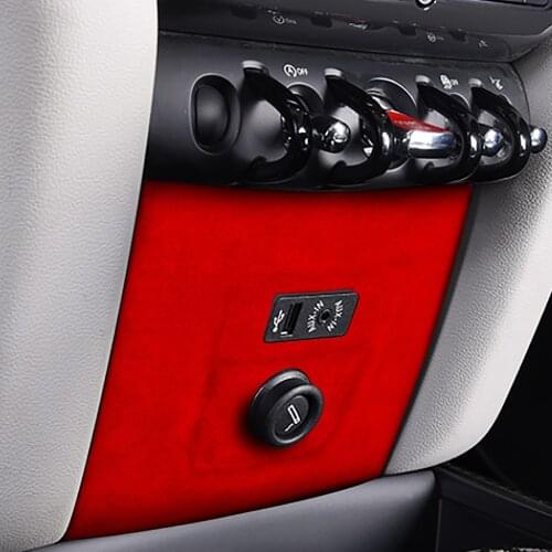 Suede Car Interior Cigarette Lighter panel Frame Cover Trim Sticker Fit For BMW MINI F60 2018-2020 Fit for LHD and RHD Car