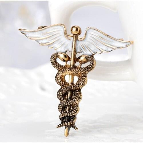Enamel Brooch Pins Wing with Snakes Shape Brooches For Women Girls Suit Shoulder Scarf Clips Party Clothes Accessories