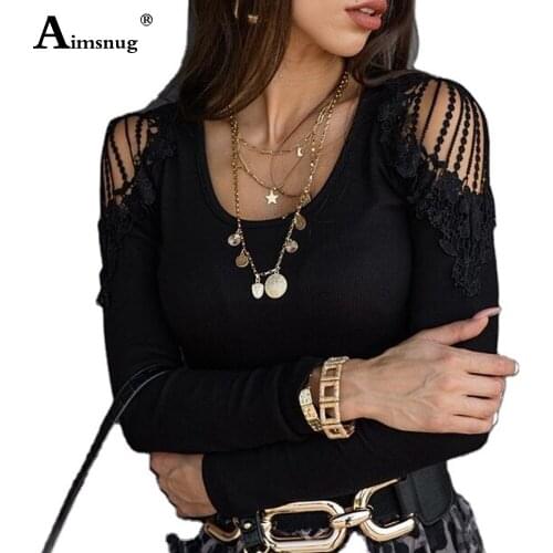 Aimsnug Women Spring Autumn Tees Top Fashion Tassel Sleeve Casual Hollow Out T-shirt Streetwear Black White Femme Clothing 2021