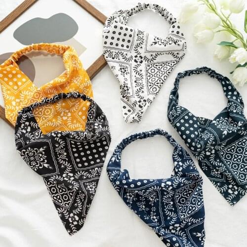 Hair Scarf Women 2021 Ladies Retro print Headbands Girls Hair Accessories Bandanas Turban New Spring Summer Elastic Hairbands