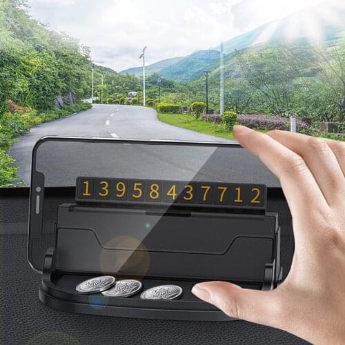 Temporary Parking Card Hidden Creative Phone Temporary Parking Phone Number Plate Car Phone Holder for Cellphone 1PC