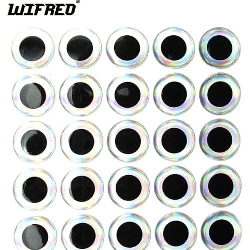 [100PCS] 3D Eyes for Lure Making Fly Tying Stick Fishing Silver 3mm 4mm 5mm 6mm 7mm 8mm 9mm 10mm 11mm 12mm 14mm 16mm 18mm 20mm