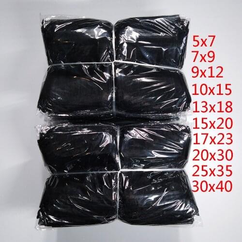 1000Pcs/Lot 7x9 9x12 10x15 13x18 15x20CM 11 Sizes Black Organza Bag Pouches Wedding Party Gift Jewelry Packaging Bags Pouch