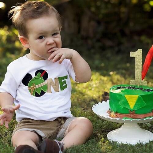 1st first one 1 year old spring summer autumn garden Birthday boy girl baby shower decoration T Shirt gift present Photo props