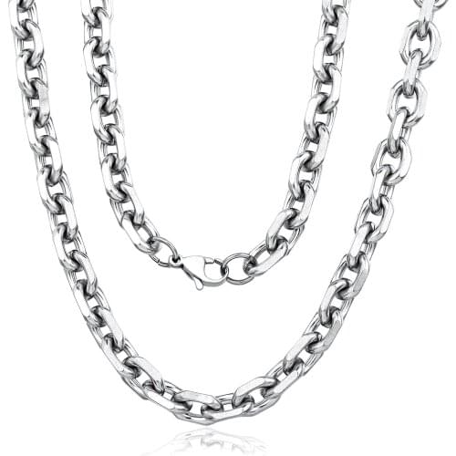 2.5/3/4/6 mm Rolo Stainless Steel Necklace Chain Link for Men Women Jewelry Accessories Silver Color DKNM78