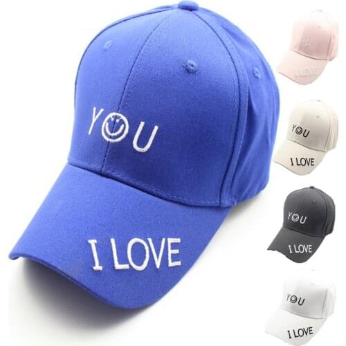 Men Women Baseball Cap Embroidery I Love You Smile Cotton Kpop Hats Sport Dancing Lover Hat Adjustable Hip hop Snapback Cap