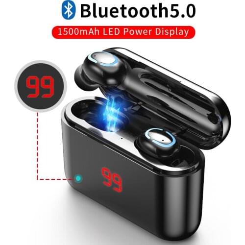 Bluetooth Earphone 5.0 TWS Wireless Headphons IPX5 waterproof Sport Handsfree Earbuds 3D Stereo With Mic Charging Box
