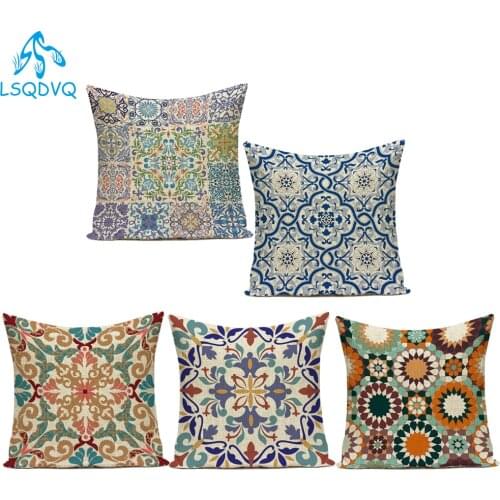 Boho Retro Pillow Case Abstract Geometric Decoration Throw Pillows Square Cushion Cover Home Decoration Bed Sofa Cushions Cover