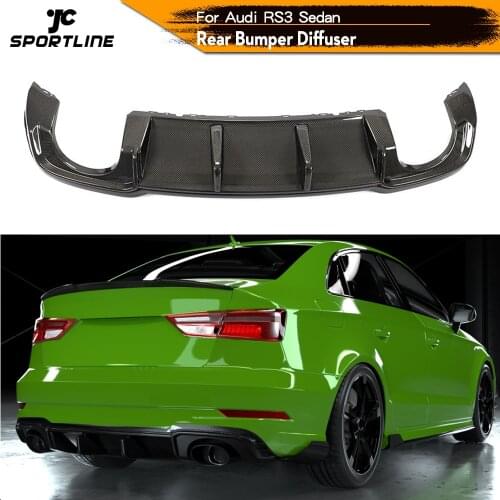Carbon Fiber Car Rear Bumper Diffuser Lip Spoiler For Audi RS3 2017 - 2019 Rear Bumper Diffuser Lip Spoiler