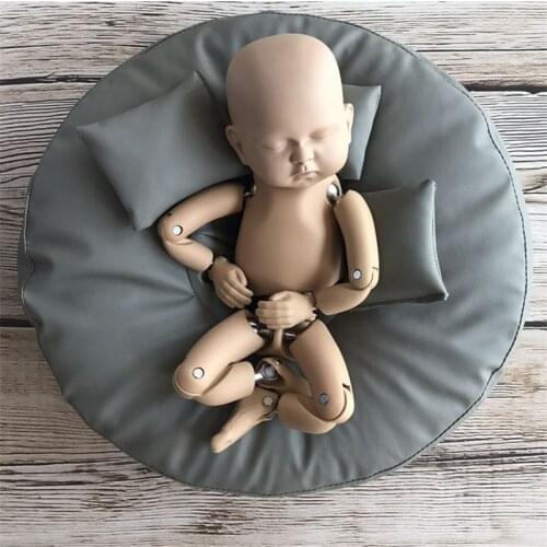 Flling Beanbag Baby Photography Props 50cm Leather Waterproof Posing Sofa Newborn Photo Background Fotografia Accessories Pillow