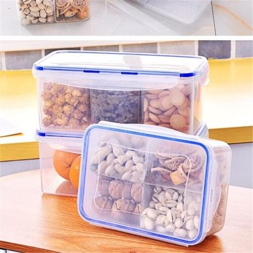Airtight Plastic Lunch Box Food Container Fresh Keeping Sealed Microwavable Square Crisper