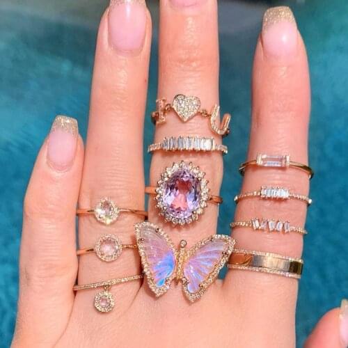 Dvacaman New Vintage Gold Crystal Rings 2020 Bohemian Moon Star Ring For Women Midi Finger Ring Set Wedding Fashion Jewelry Gift