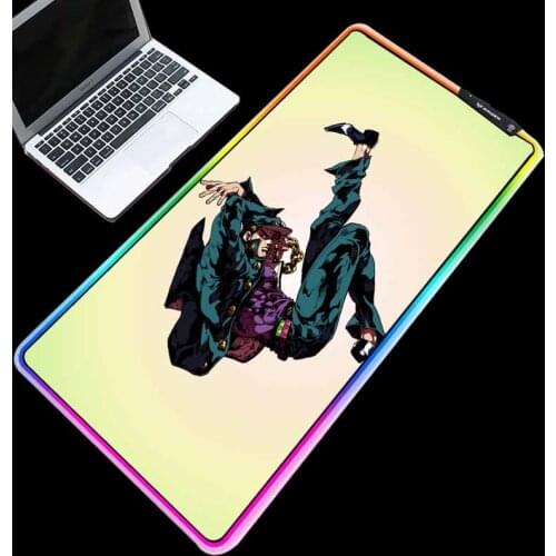 Mairuige RGB Computer Gaming Mouse Pad Large Size LED Cold Light USB Link Japanese Anime Jotaro Kujo Dancing Office Keyboard Mat