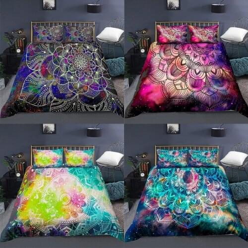 Mandala Bedding Set 3D Printed Duvet Cover With Pillowcase Bohemian Bedspreads Quilt Cover Sets Single/Double/Queen/King Size