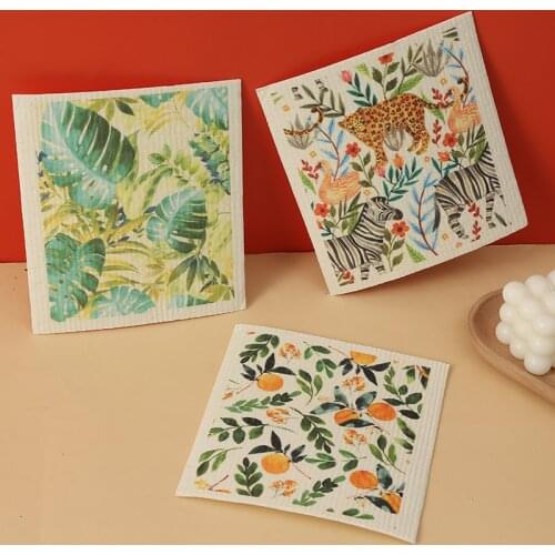 Reusable Unpaper Towels Kitchen Paper Replacement Cleaning Cotton Wipes Bamboo Fiber Kitchen Dish Towel