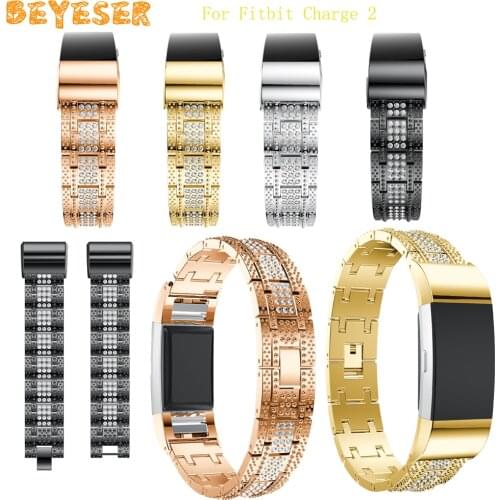 Fashion Prevalent Alloy Wristband For Fitbit Charge 2 Smart Watch Adjustable Strap Replacement Watchband Bracelet Accessories