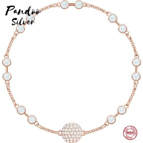 PANDOO Fashion Charm Pure 925 Silver Original 1:1 Copy, Light Feathers Gorgeous Fashion Bracelet Women Luxury Jewelry Gifts