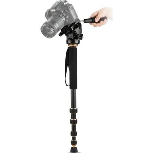 Moveski Q188C Load 8KG Aluminum Alloy Monopod Portable Unipod 5-Sections with Pan Tilt Head Quick Release Plate