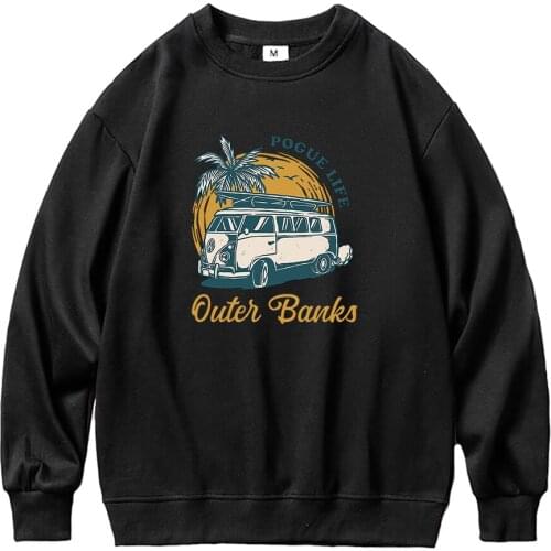 Outer Banks Hoodie Men Oversized Loose Casual O-Neck Outerbanks Hoodies Male Harajuku Fleece Sweatshirts Hoody Pullover Top