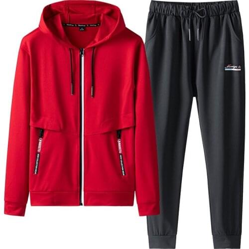 Mens Sports Suits Spring Autumn Hoodies Two Piece Sweatshirt+Pants Male Sportswear Jogging Suit Casual Tracksuit Plus Size 8XL