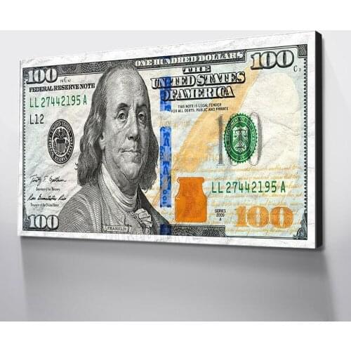 Print Home Decor American Dollar Canvas Painting Benjamin Franklin Wall Art Modern Modular Money Pictures For Living Room Poster