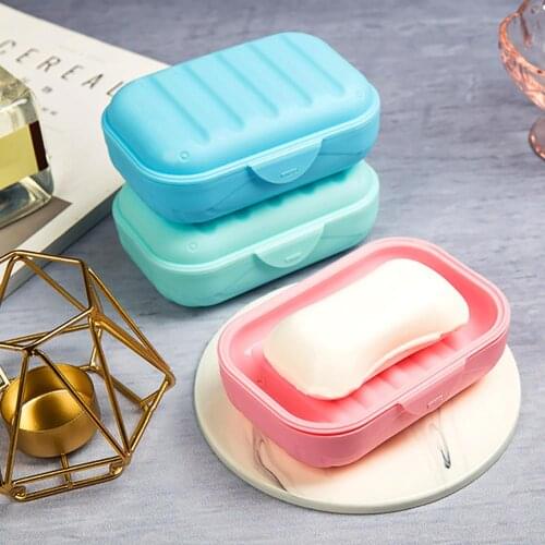 New Travel Bathroom Shower Plastic Soap Dish Box Holder Storage Container with Lid