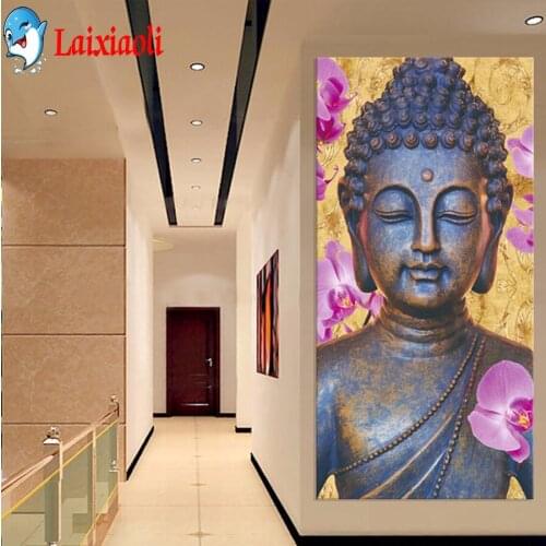 New ! Abstract Buddhism Buddha Painting Diamond Painting Full Square Embroidery Flowers Diamond Cross Stitch big Home Decor Gift