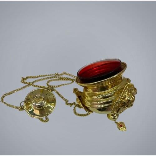 Orthodox mass professional liturgical censer with high quality brass worship Christian church thurible censer with 4 chain plate