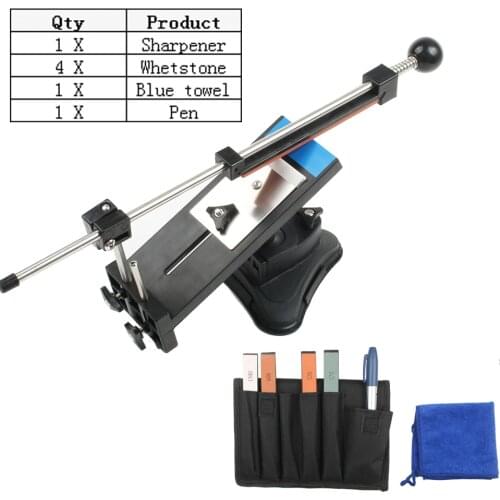 Update Professional Kitchen Knife Sharpener System Fix-angle 4 Stones Version II Sharpening Stone manual machine with towel