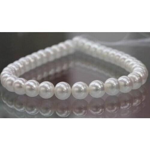 Beautiful south sea Cultured AAA+ 10.5-11mm white akoya Sea water pearl necklace 17" Gilded Factory Women Gift word Jewelry