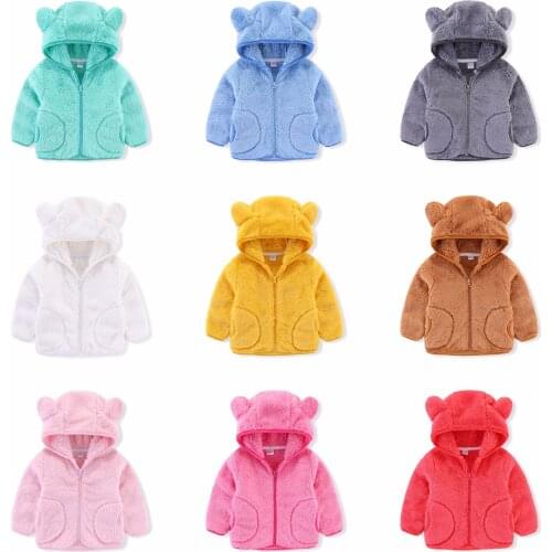 Girls Coat Baby Candy Color Cardigan 2021 Autumn Winter Childrens Warm Windbreaker Youth Boys Velvet Jacket Clothes For Kids