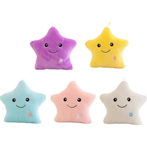 Plush Light Toys Luminous Pillow Star Cushion Colorful Glowing Pillow Plush Doll Led Light Toys Gift For Girl Kids