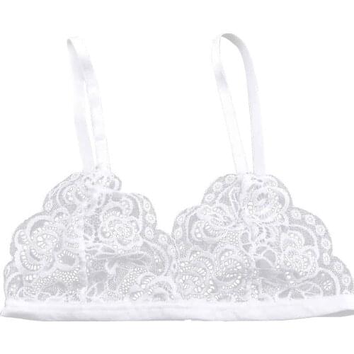 Tulle Transparent Bra Comfortable Breathable Lace Sexy Underwear Erotic Bras White Black One Size