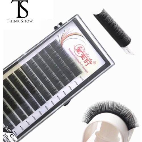 NEWCOME 12Rows/lot Premium Eyelash Extension Single Mix Length Classic Individual Eyelashes False Eyelashes Mink Lash Extension