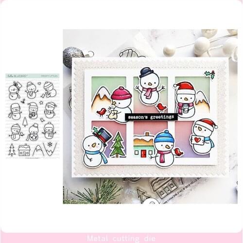 Winter Snowman stamp and Cutting Dies for DIY Scrapbooking Photo Album Decorative Embossing Paper Card Crafts Die Cut 2019