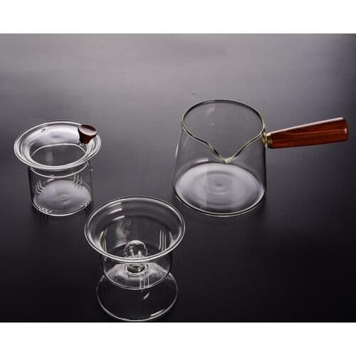 Glass teapot side handle teapot steamer cup heat-resistant Kung Fu tea warm zone filter electric pottery furnace tea pot