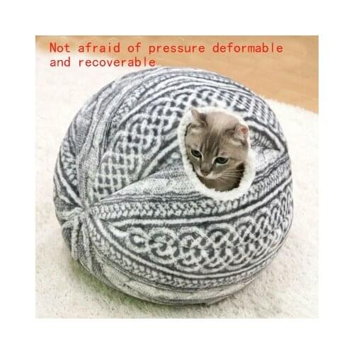 Woven wool ball cat litter closed pet nest four seasons warm yurt Not afraid of pressure deformable and recoverable