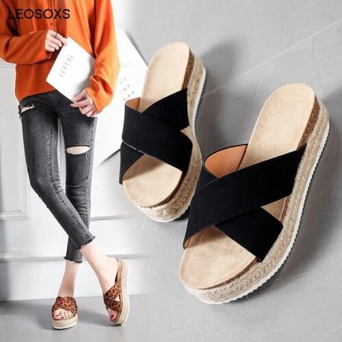 Summer Shoes For Women 2021 New Large Size Casual Flat Heel Fashion Artificial Pu Daily Household Womens Slippers