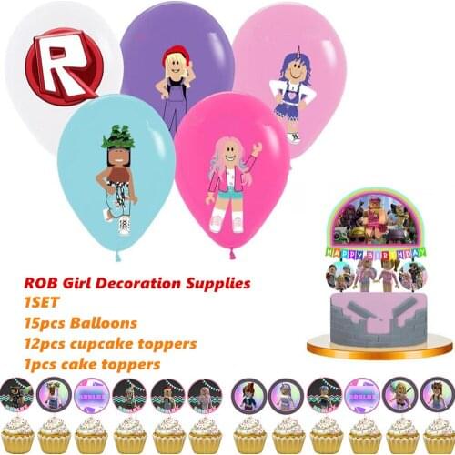 Game Latex Balloons 12inch Pixel Rob Ballons Happy Birthday cupcake topper Party Decoration Kids Game Theme Toy Boys Favor