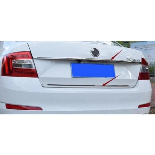 High quality Stainless Steel Rear Tailgate Trunk Lid Cover Trim For Skoda Octavia MK3 A7 2015 2016 2017 2018 2pcs