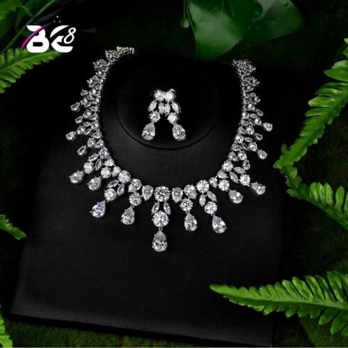 Be 8 Beautiful Water Drop Design AAA Cubic Zirconia Women Jewelry Sets Wedding Bride Dress Accessories Bijoux Femme EnsembleS117