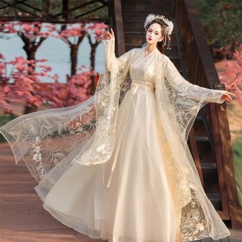 Ancient Chinese Costume Hanfu Women Large Plus Size Traditional Dress Dance Fairy Cosplay Female Princess Clothing Carnival