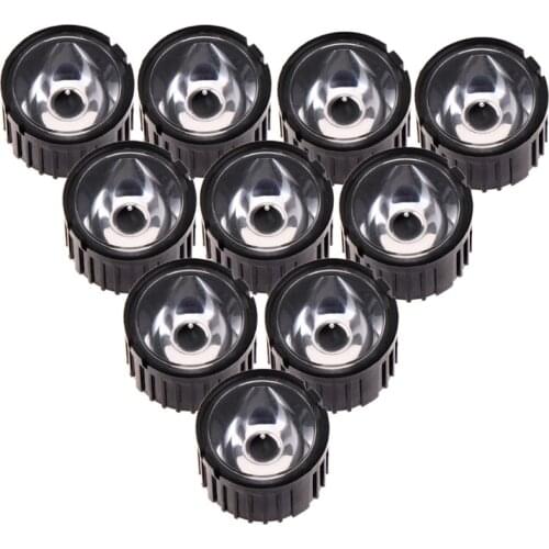 10Pcs/Set 5/15/30/45/60/90/120 Degree Lens Reflector Collimator with Holder for 1-5W LED R06 Whosale&DropShip