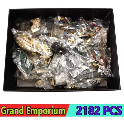Compatible 10211 2182Pcs Bricks Grand Emporium Market Street View Building Blocks With LED Kits Girl Toys Gifts