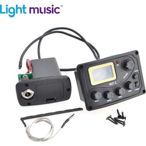 4 Band Acoustic Guitar Bass Pickup KLT-1 Preamp EQ Equalizer with Tuner Guitar EQ Guitarra Accessories