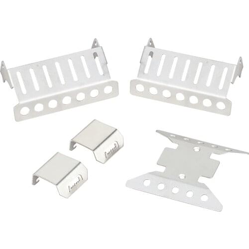 5PCS Stainless Steel Protector Plate Chassis Armor Axle Set for 1:10 RC Crawler Car Axial SCX10 III