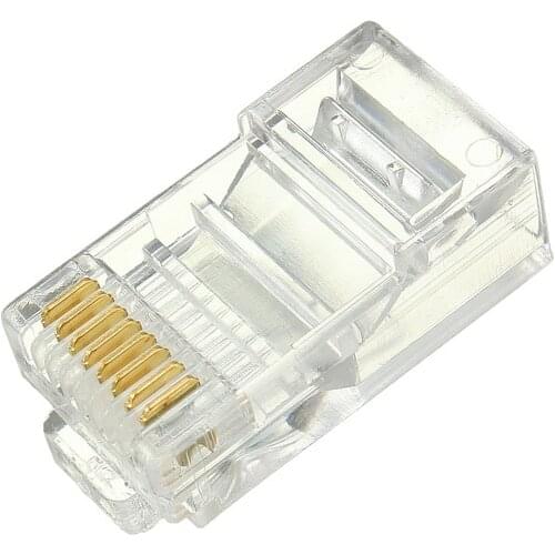 50PCS/lot RJ45 RJ-45 CAT5 cat5e Modular Cable Head Plug Ethernet Gold Plated Network Connector Best Promotion